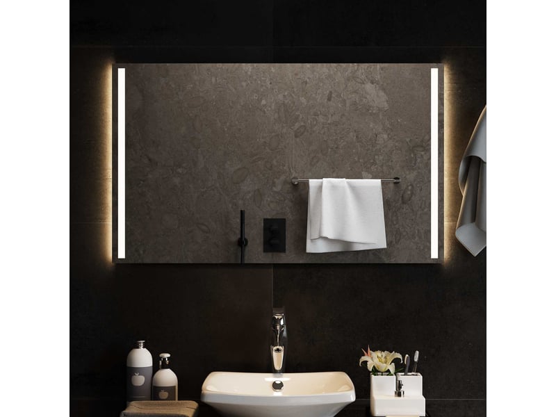  Miroir de salle de bain, miroir de toilette led avec miroir transparent 100 x 60 cm cf62558  - Conforama C