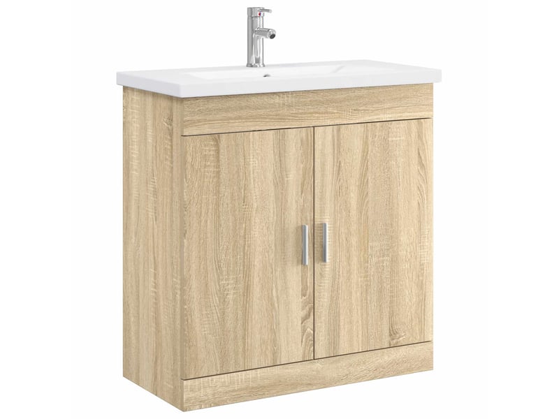  Ensemble de mobilier de salle de bain chêne sonoma shl785  - Conforama A