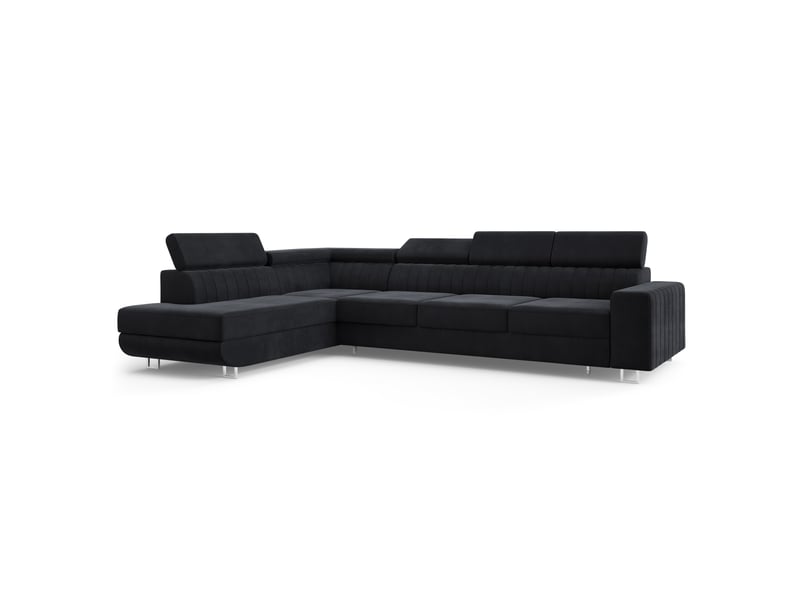 Canapé d'angle hestion, velours noir - Conforama A