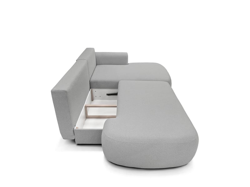 Canapé molino convertible 4 places angle droit gris clair laine bouclée 3CA61.LO.4AC.D.16 - Conforama E