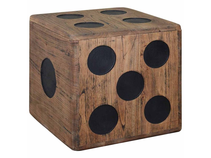  Boîte de rangement, coffre de rangement bois mindi 40x40x40 cm design dés  - Conforama B