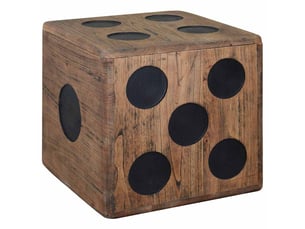 Boîte de rangement, coffre de rangement bois mindi 40x40x40 cm design dés