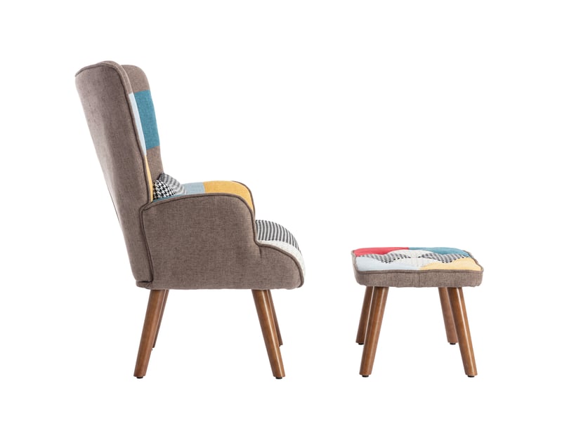  Fauteuil de loisirs avec repose-pieds, dossier et coussin assorti, pour salon  - Conforama D