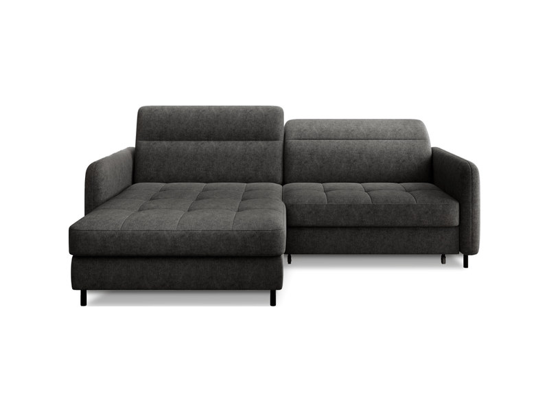 Canapé d'angle collection goumsi coloris gris foncé chiné - Conforama A