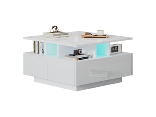 Table basse rectangulaire coloris blanc <strong></strong> <strong></strong> - 70 cmx70 cm