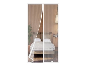 Rideau de porte magnétique moustiquaire – anti-moustiques et mouches, 210x90cm, blanc