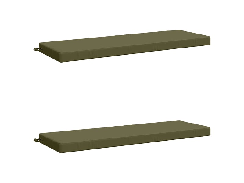 Lot de 2 coussins de banc, coussins d'assise soest 100 % polyester vert olive cf57579 - Conforama A