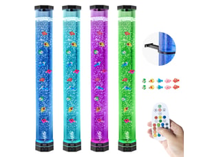 Vevor lampe à bulles 10 poissons flottants 1 m 16 effets de couleur télécommande