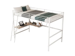 Lit mezzanine 90x200 cm REDOM coloris blanc