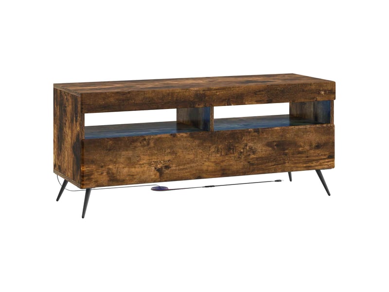 Meuble tv - banc tv - meuble de rangement led breda 3 pcs chêne fumé bois d'ingénierie - Conforama E