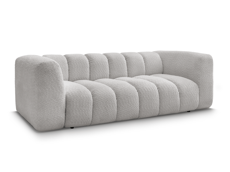  Bobochic canapé droit fixe 3 places talia tissu bouclette gris clair TALIA - Conforama A