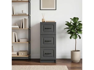 Armoire de rangement bureau, armoire à tiroirs noir 33 x 34,5 x 87 cm bois d'ingénierie