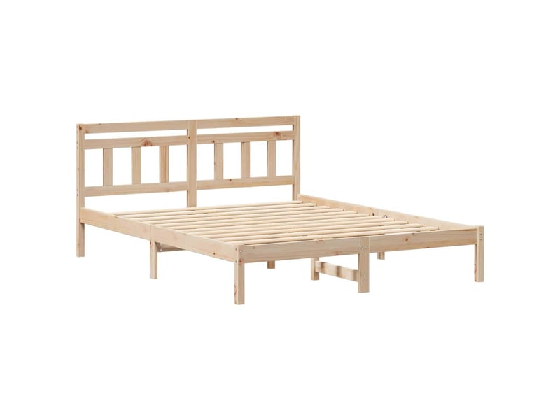  Lit double- lit adulte -  cadre de lit marron 140 x 200 cm pin massif  - Conforama C