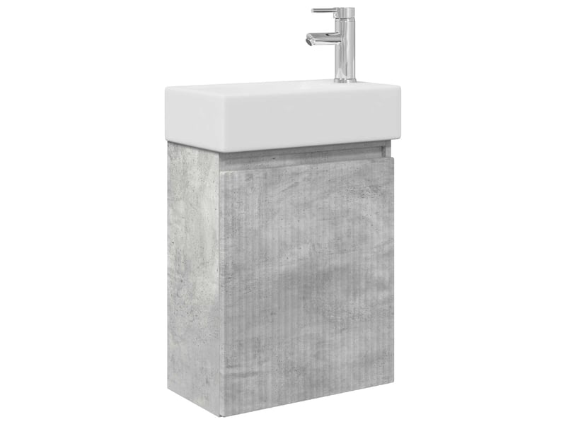 Meuble de rangement salle de bain avec robinet gris béton shl4888 - Conforama A