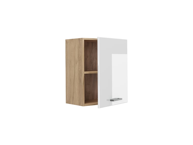  Vicco elément haut de cuisine, blanc haute brillancechêne doré, 50cm  - Conforama C