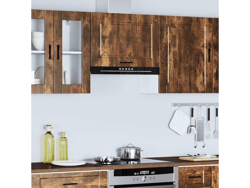  Meuble de rangement, armoire murale de cuisine porto chêne fumé bois d'ingénierie shl5590  - Conforama D