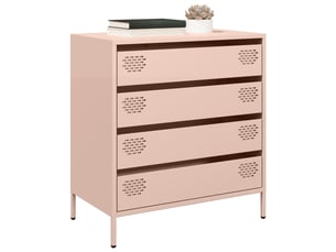 Buffet - bahut - meuble de rangement rose 68x39x73,5 cm acier laminé à froid