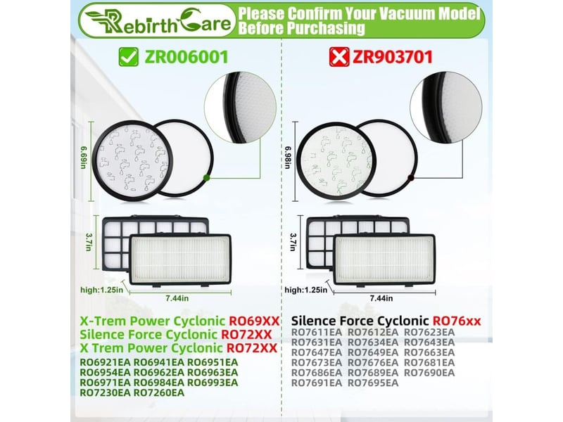  Accessoires de filtre pour aspirateur série ro69, élément filtrant, hypa zr006001  - Conforama B