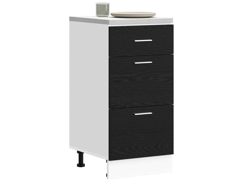  Meuble de cuisine bas chêne noir 40x46x81,5cm  - Conforama C