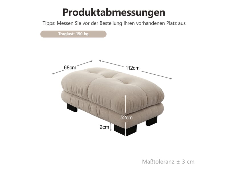  Pouf paris - hellbraun SF20250027004 - Conforama E