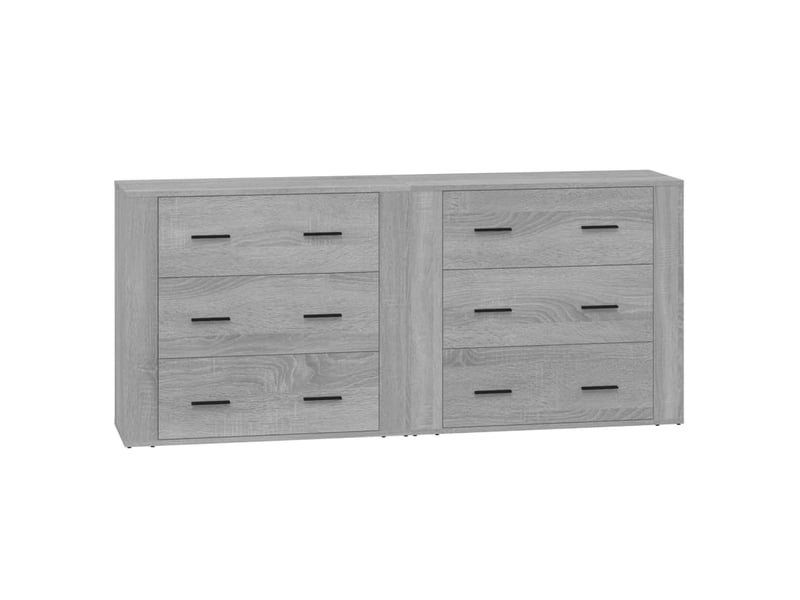  Buffets 2 pcs - bahut - meuble de rangement sonoma gris bois d'ingénierie  - Conforama A