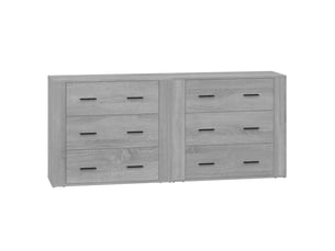 Buffets 2 pcs - bahut - meuble de rangement sonoma gris bois d'ingénierie