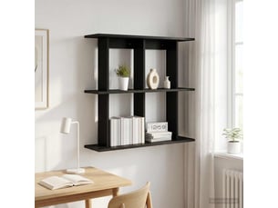 Étagère flottante, étagère suspendue montage mural chêne noir 100 x 20 x 75 cm cf42499