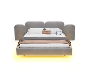 Lit coffre 180x200 cm EVRYAE coloris gris