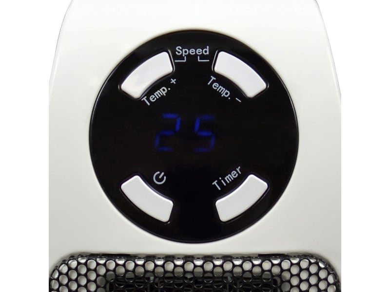  Chauffage électrique local 500 w (2 m²), 2 vitesses de ventilateur, contrôle de la température 15–30 °c, minuterie de 1 à 12 heures, arrêt automatique, blanc TNFR001056 - Conforama C