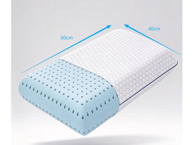  Oreiller à mémoire de forme 40x60 cm – infusé de gel rafraîchissant – coussin respirant – housse lavable – oreiller memoire forme, white  - Conforama C