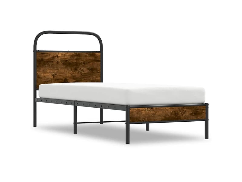  Lit simple- lit adulte -  cadre de lit sans matelas 80x200cm chêne fumé bois d'ingénierie  - Conforama B