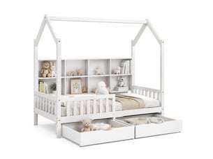 Lit cabane 90x200 cm <strong></strong>  <strong></strong> coloris blanc