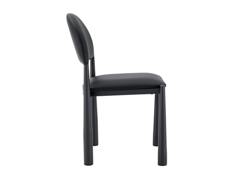 Lot de 2 chaises modernes pour salle à manger – rembourrées, dossier arrondi, cuir pu et pieds métal – 80 cm - Conforama E