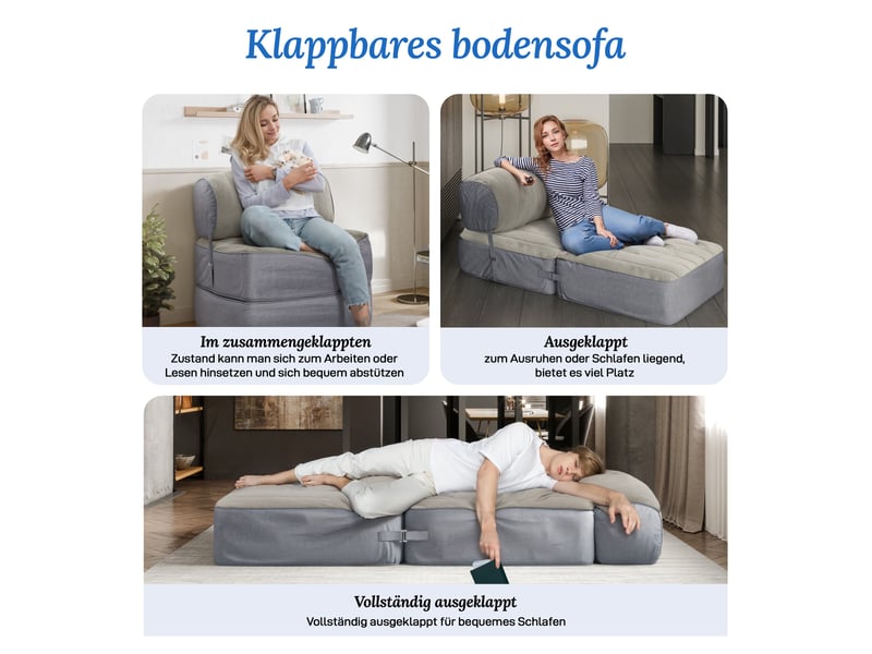  Pouf modulaire vercart gris - assise 82x76x76 cm, fabrication europe  - Conforama D