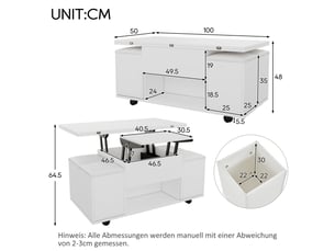 Table basse coloris blanc <strong></strong> <strong></strong>