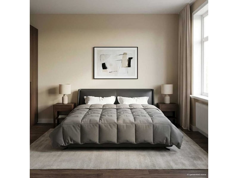  Duvet - couette complet toute l'année 200 x 200 cm 4 saisons gris clair  - Conforama B