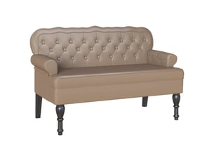 Banc chesterfield, canapé 2 places cappuccino 119,5x64,5x75 cm