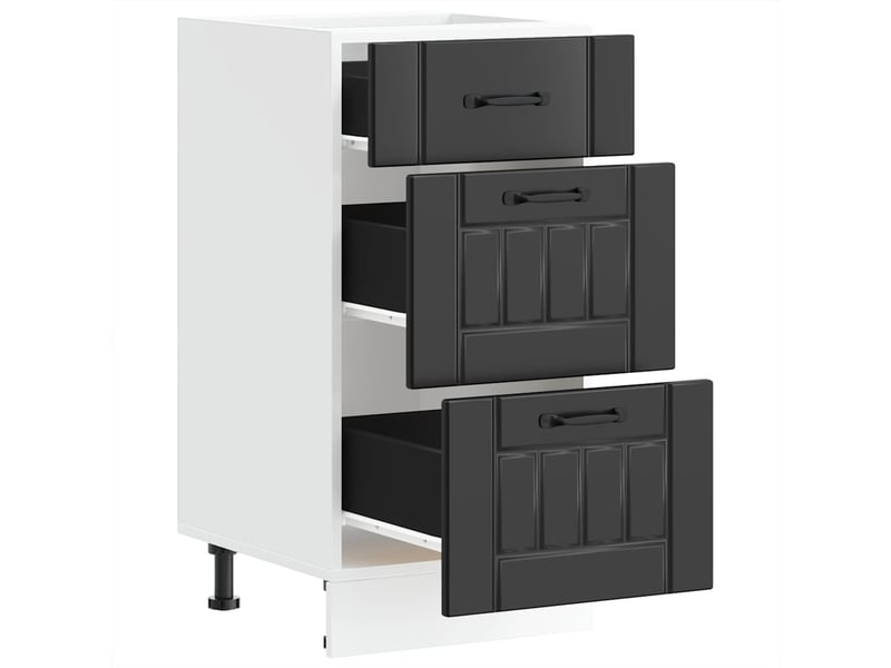  Meuble de rangement, meuble bas de cuisine en bois d'ingénierie noir shl1167  - Conforama E