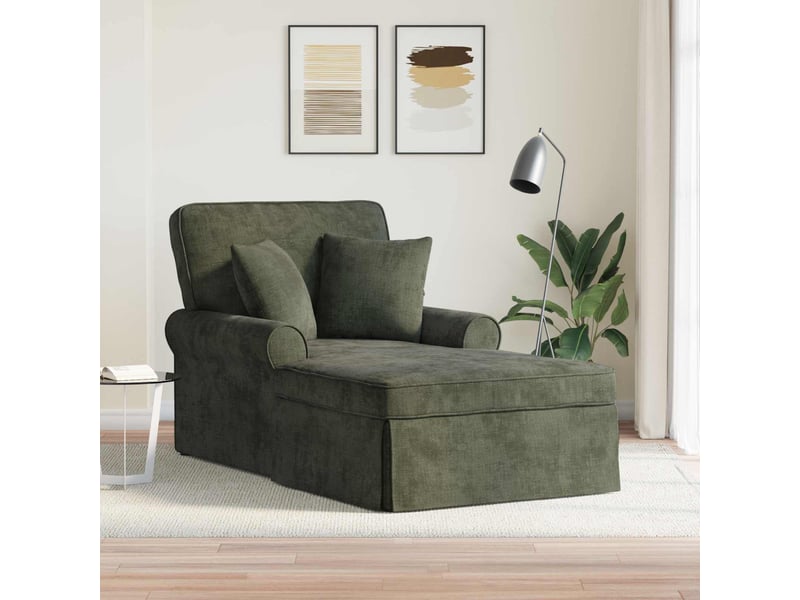  Vidaxl chaise lounge avec jupe avec coussin vert 157 x 91 x 91 cm ares  - Conforama B