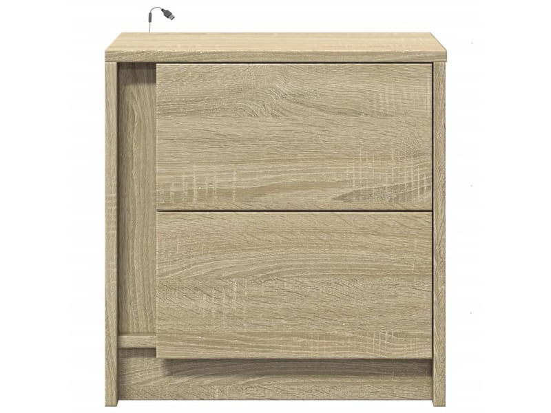  Lot de 2 tables de chevet - cabinet de chevet - table de nuit et lumières led chêne sonoma  - Conforama E