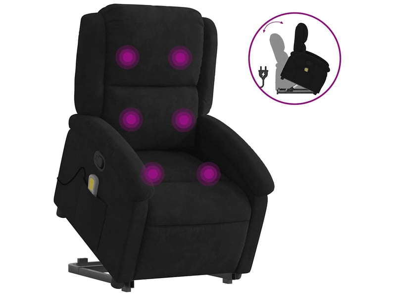 Fauteuil de massage inclinable, fauteuil relax noir velours shl56697 - Conforama A