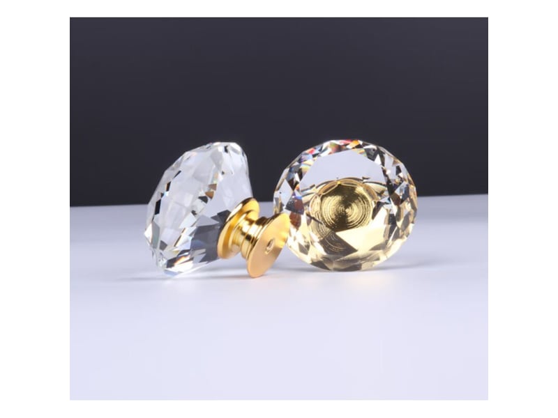  10pcs 30mm diamant forme conception cristal verre boutons placard tire tiroirs boutons armoires de cuisine poignées meubles poignée matériel  - Conforama E