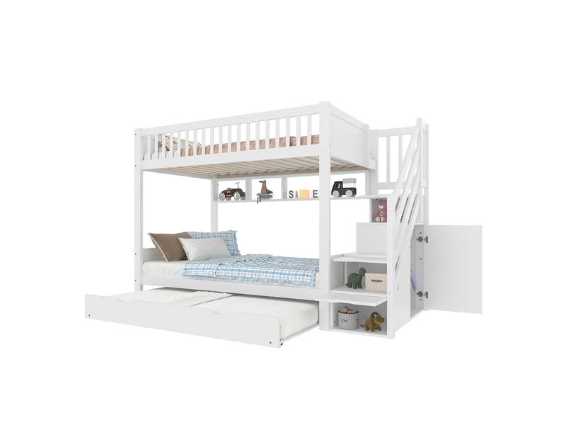  Lit superposé en pin blanc 90x200 cm  - Conforama A