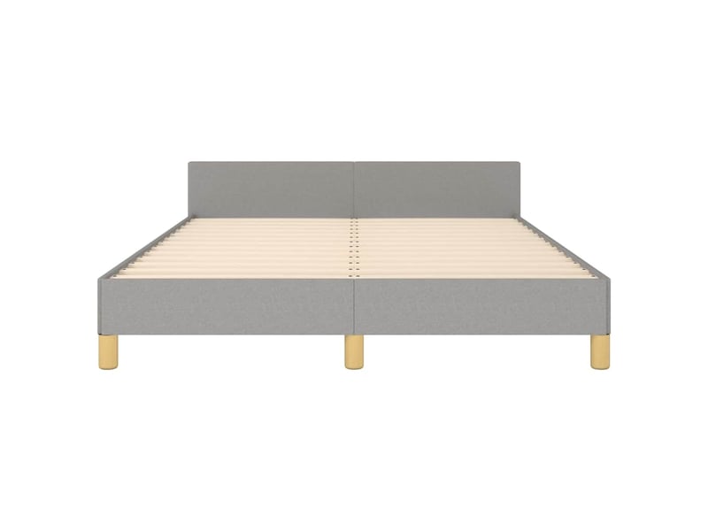  Lit double- lit adulte -  cadre de lit sans matelas gris clair 140x190 cm tissu  - Conforama D