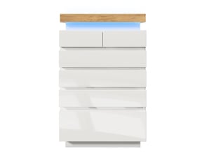 Chiffonnier 6 tiroir(s)    PANGIVO  coloris blanc largeur 39 cm hauteur 115 cm