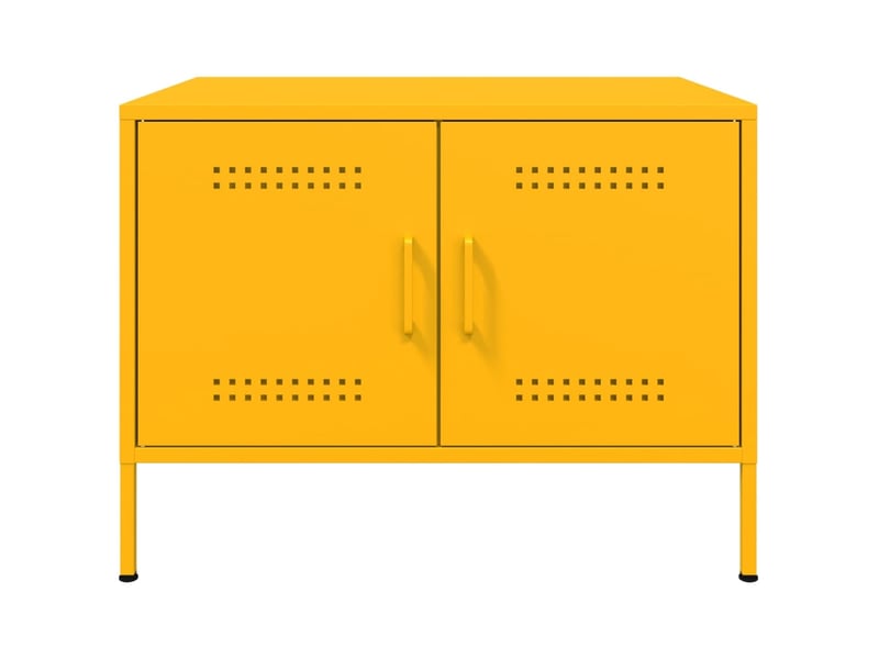  Table basse - table de salon - table à thé jaune moutarde 68x50x50,5 cm acier  - Conforama E