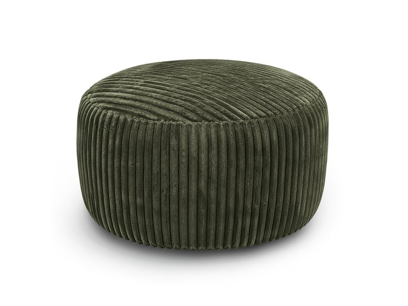  Fauteuil poire modenvie 4ft pour adulte et adolescent en velours côtelé vert, garnissage en mousse à mémoire de forme, 100 x 100 x 50 cm  - Conforama A
