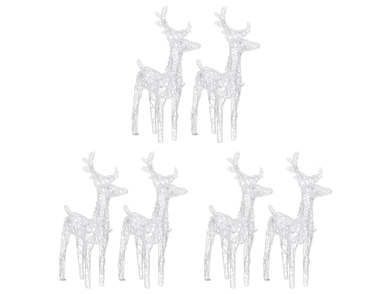 Rennes de noël 6 pcs 240 led blanc froid acrylique  - Conforama C
