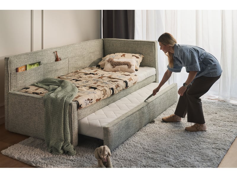  Selsey nesmi - lit rembourré - 90x200 cm - tissu tressé vert sauge Nesmi - Conforama C