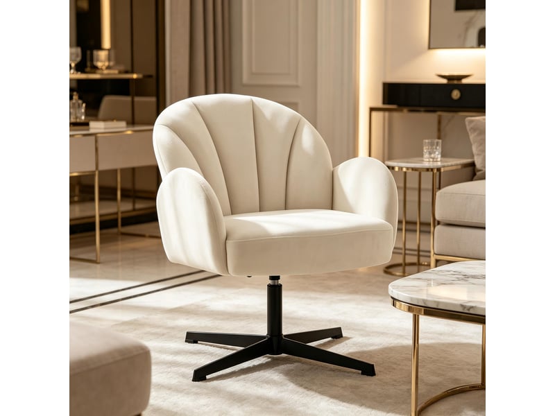  Fauteuil pivotant coquille 1 place, design moderne, fauteuil lounge d’appoint élégant  - Conforama D